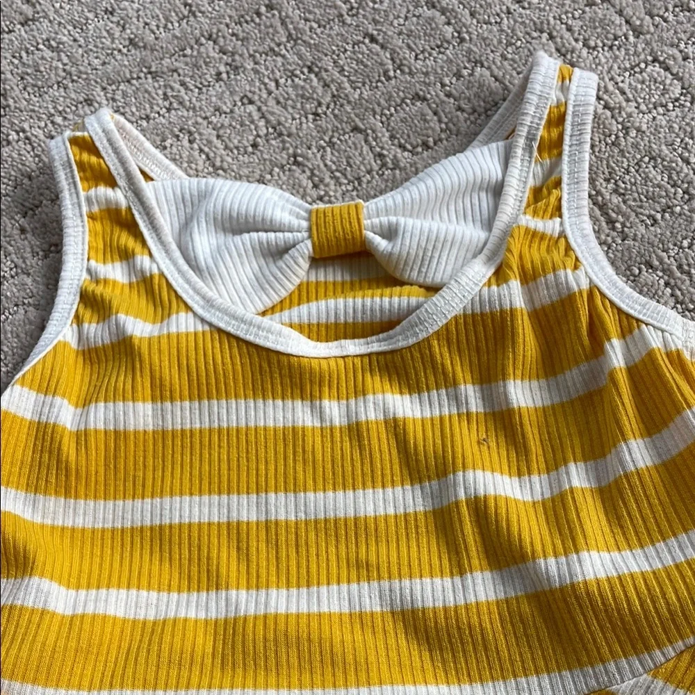 Yellow and White Striped Ruffle Set - Picture 2 of 2
